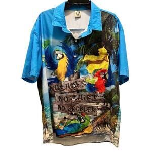 D8 Hardaddy no shoes no shirt Dopamine Parrothead short sleeve button NWOT sz XL